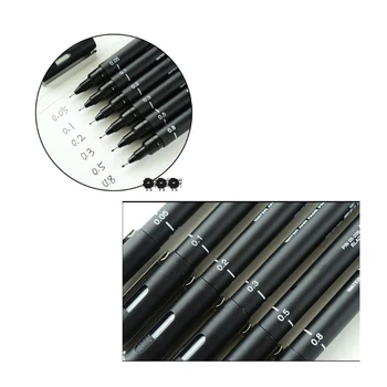 

6pcs Drawing Pen Ultra Fine Line 005 01 02 03 05 08 Needle Point Painting Pens