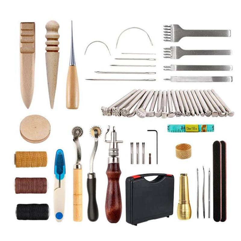 Leather Craft Punch Tools Kit Stitching Carving Working Sewing Saddle Groover Leather Craft Punch Tools Kit Stitching Carving Working Sewing Saddle Groover