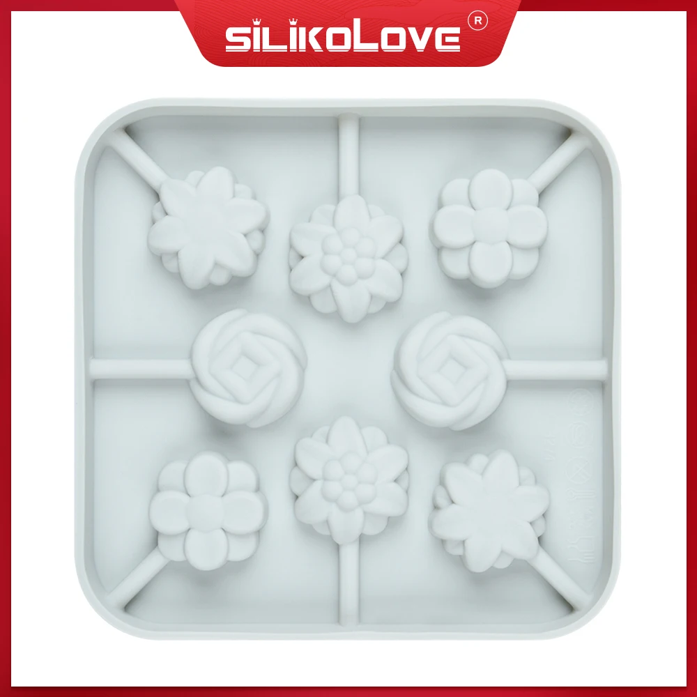 SILIKOLOVE Новые цветочные конфеты формы для леденцов 3D леденцы формы для леденцов форма для леденцов с палочками