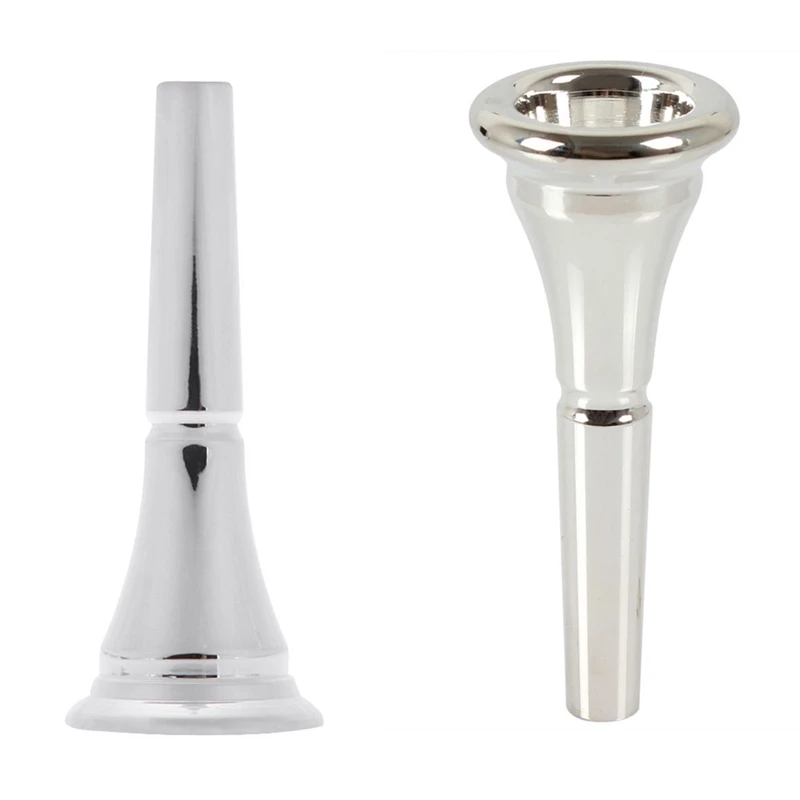

2 Pcs Silver Copper Alloy French Horn Mouthpiece for Conn / King French Horn -No.1 & No.2