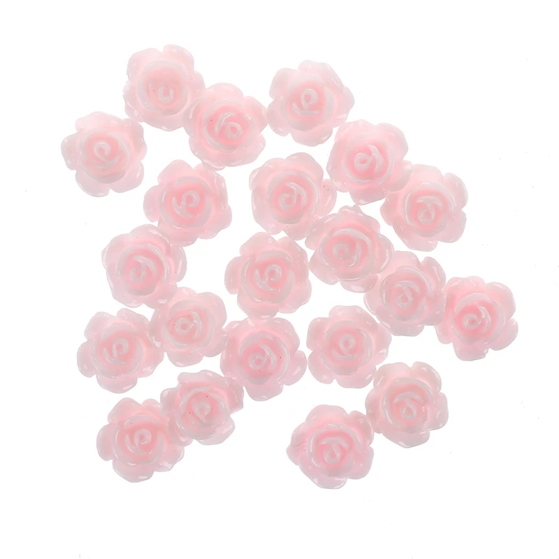

20pcs 3D Pink Little Rose Flower with Rhinestones Nail Art Decoration