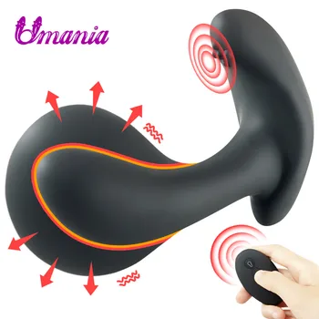 Remote Control Anal Ball Butt Plug Dildo Vibrator Inflatable Huge Male Prostate Massager Big Expansion Gay Sex Toy For Women Men