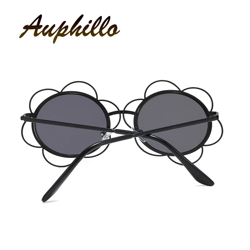 AUPHILLO очки детские металлические круглые солнцезащитные очки с цветочным узором для детей фирменный дизайн для девочек и мальчиков, очки для путешествия, уличные очки