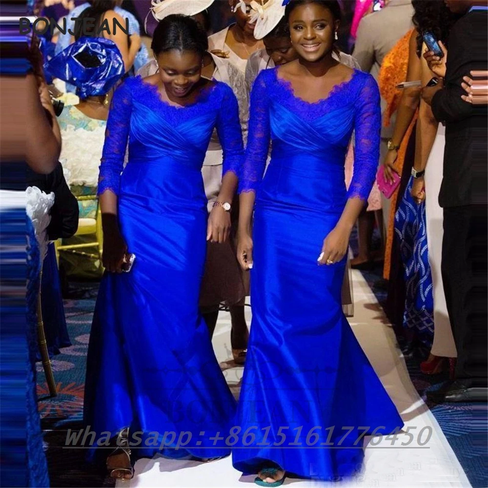 royal blue wedding dresses with sleeves