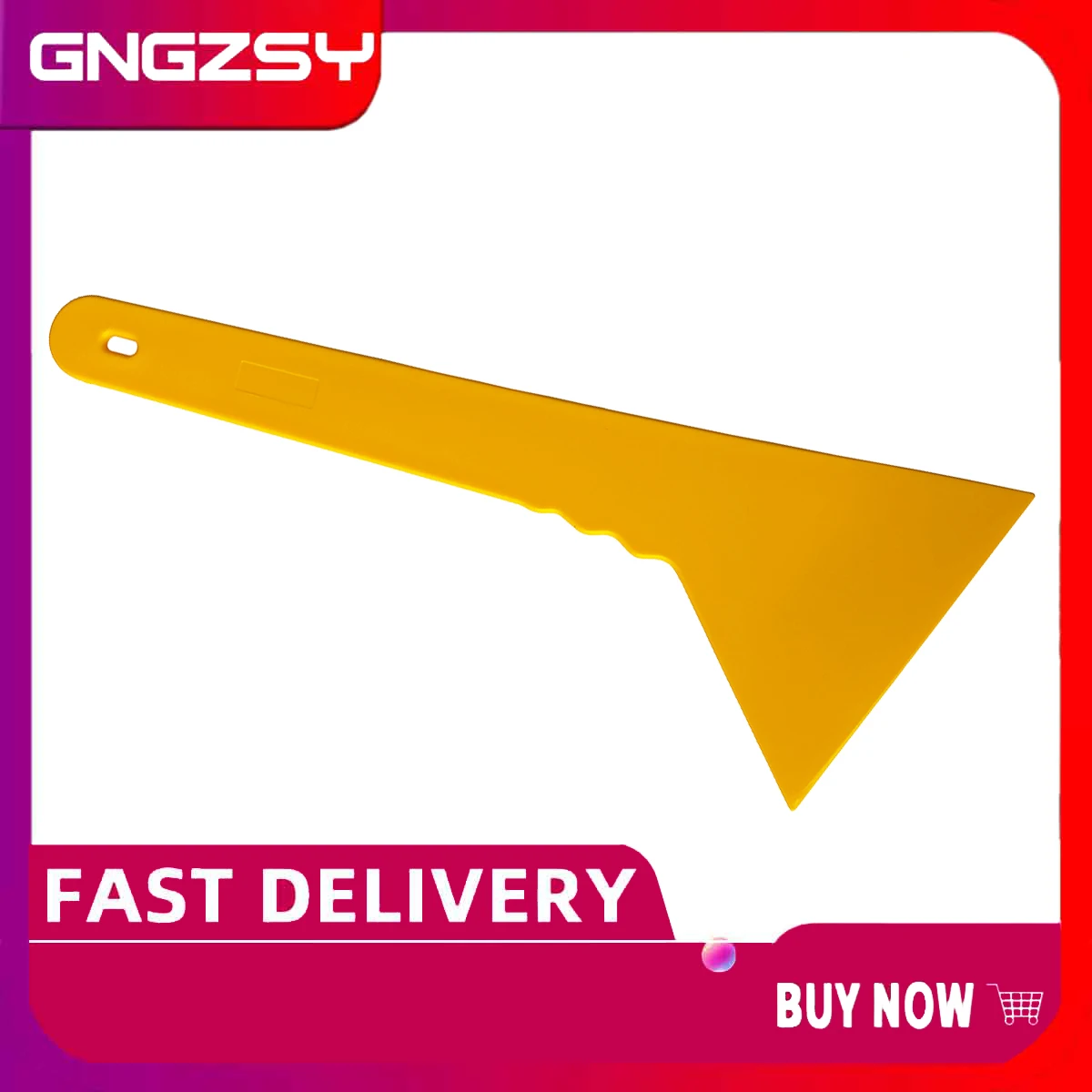 Yellow Long Handle Squeegee With Flat Edge For Vinyl Film Car Wrap