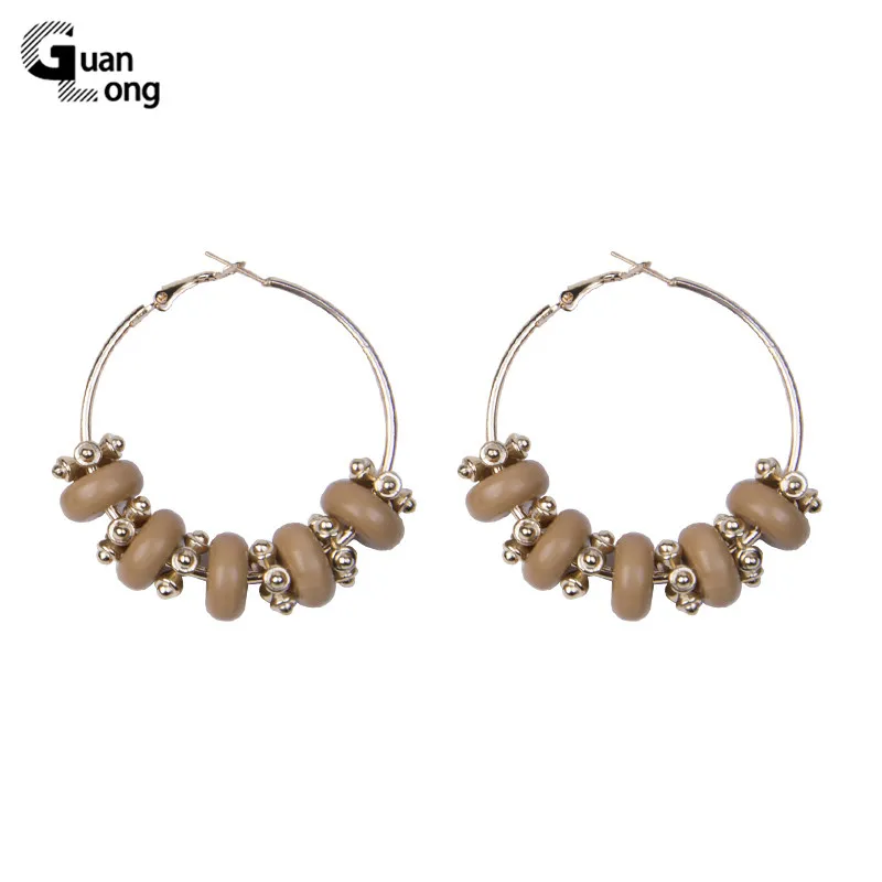 

GuanLong Charm Elegant Warm Colorful Earrings for Women Big Round Party Fun Ladies Statement Fashion Jewelry Drop Earrings