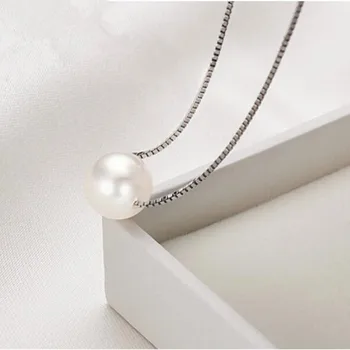 

925 Sterling Silver Short Paragraph Korean Fashion Jewelry Pearl Ball Simple Beautiful Clavicle Chain Pendant Necklace H10