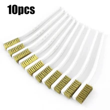 Пластиковая ручка латунная проволочная щетина щетка-белый(10 штук) Набор для очистки сварки