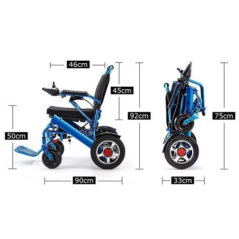 Lightweight Portable Folding Mobility Electric Power Wheelchair For Old Elderly Disabled