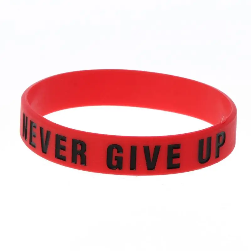 Bracelet Jewelry Road to the Dream Never Give Up Motivational Bracelets Silicone Rubber Band Elastic Inspirational Bracelets Jewelry Gift