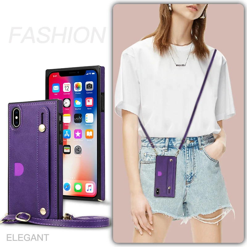 Чехол Кошелек Wrisband для iPhone 11 Pro Max SE 2020 6 6s 7 8 Plus 10 X XR XS чехлы телефонов из
