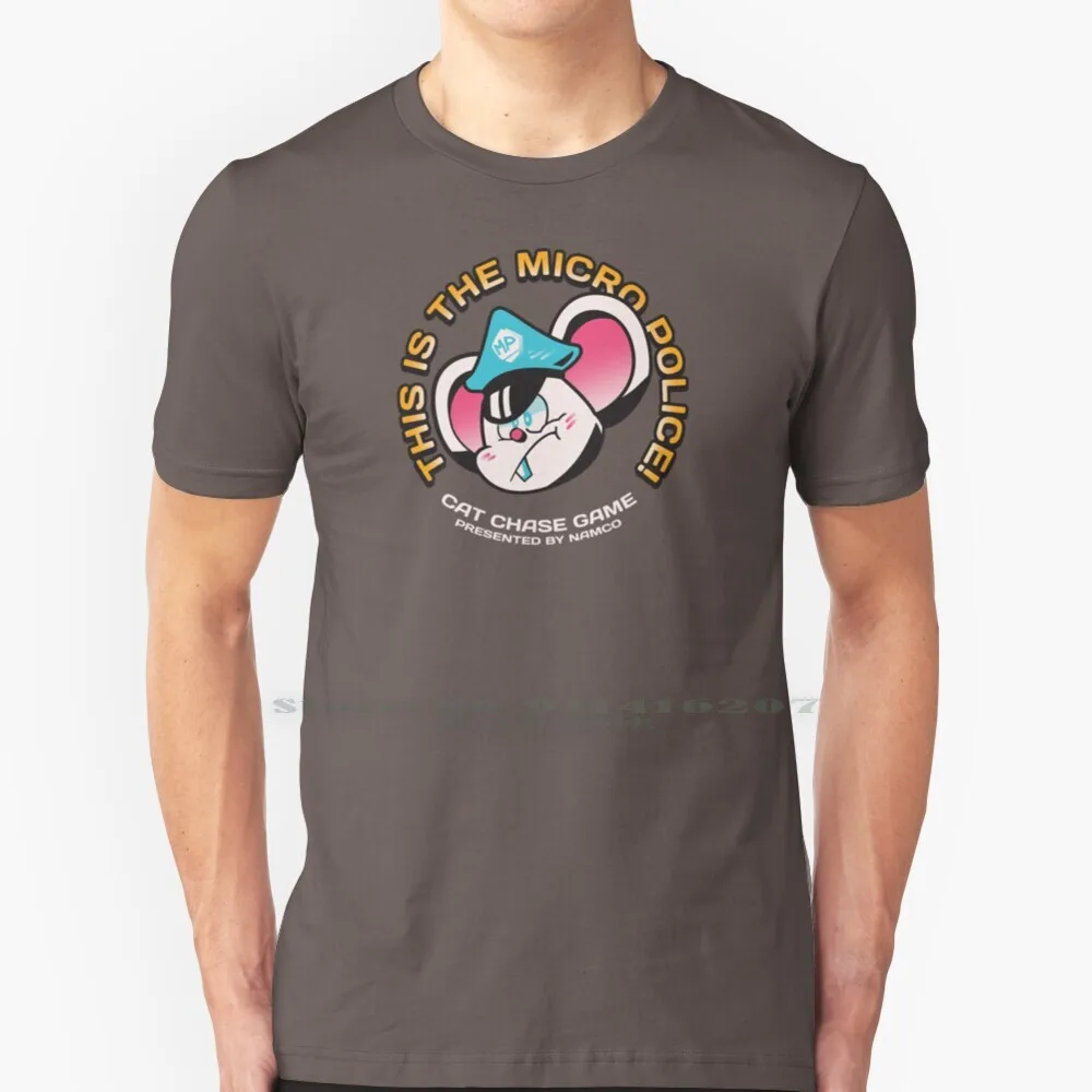 Micro Police Mappy T Shirt 100% Puro Cotone Namco Arcade Mappy Micro Police Ridge Racer Videogioco Videogioco