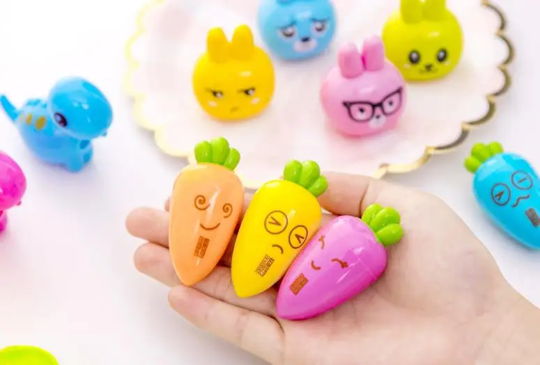 4 шт./компл. Kawaii в виде мини-Динозавра кролик с морковкой точилки для карандашей кукурузы карандаш с животными резак Канцтовары Школьные подарки для студентов