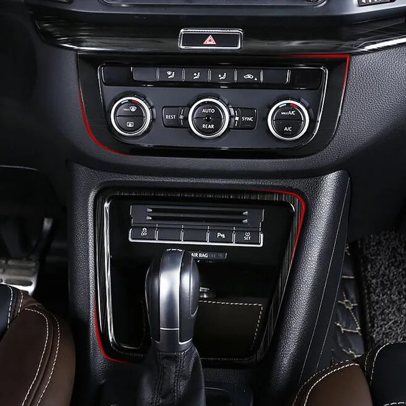Tonlinker интерьер Кондиционер панель Обложка Наклейка для Volkswagen Sharan-19 Автомобиль Стайлинг 1 шт. наклейка из нержавеющей стали