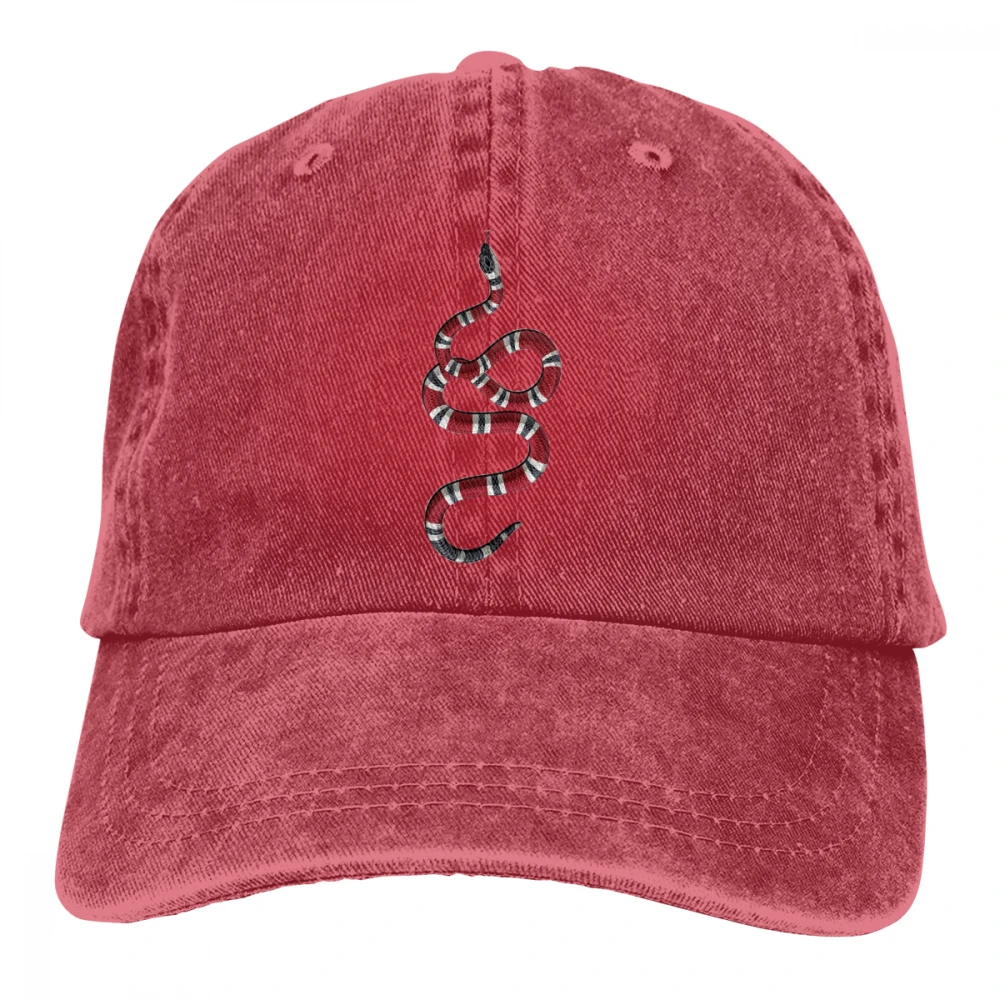 Змея Casquette натуральный унисекс Мужские Женские джинсовые бейсболка с ремешком кепки Регулируемый Гольф папа шляпа