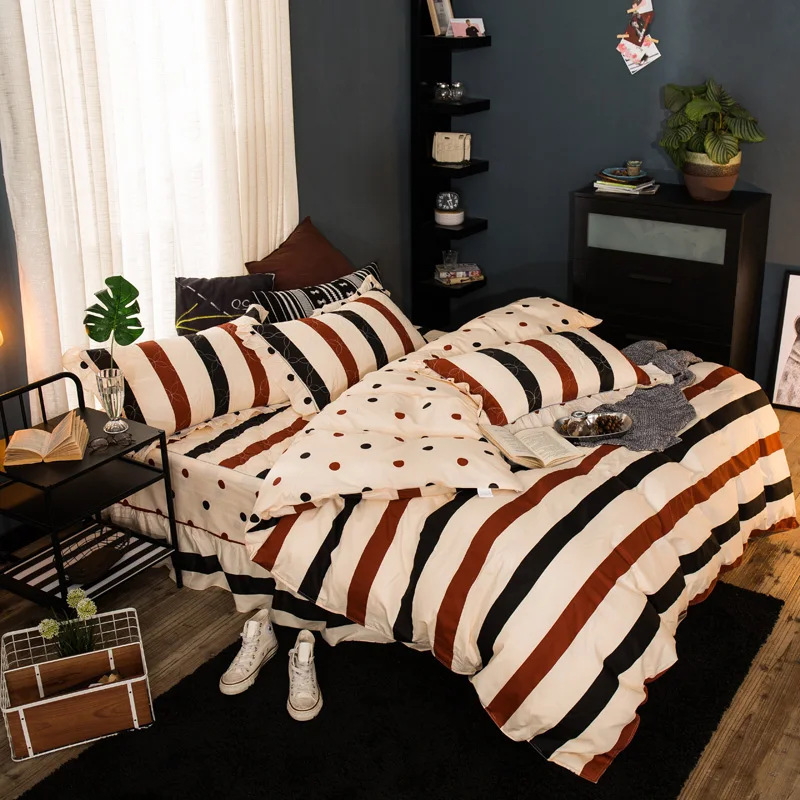 

Cotton - cotton thickening bed skirt four - piece cotton bedspread bedding bedding.
