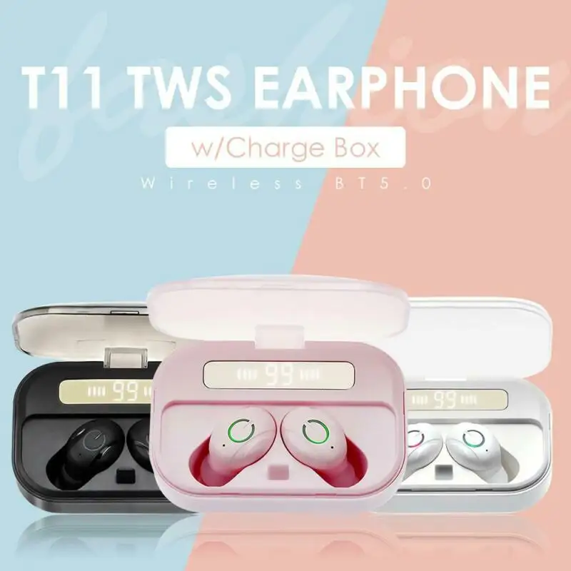 T11 TWS Bluetooth Earphone5 0 Wireless Headset Headphone Stereo In Ear Earbuds