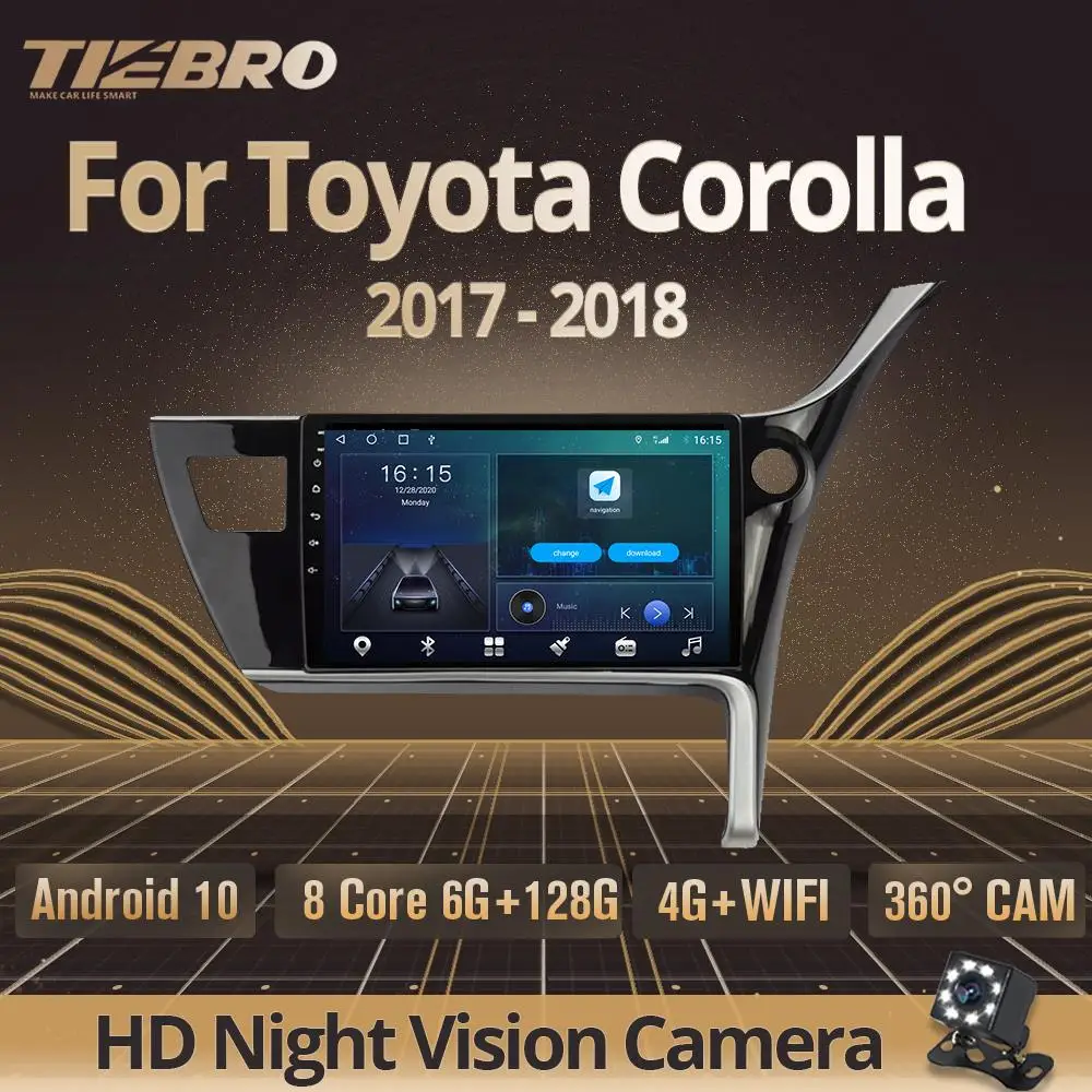 Автомобильный мультимедийный плеер TIEBRO 2 Din Android 10 0 для Toyota Corolla правая рука 2017 2018