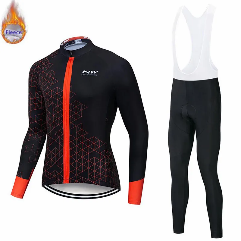 Triathlon Pro team Northwave Ropa Ciclismo, Мужская зимняя велосипедная Джерси, Теплая Флисовая одежда с длинным рукавом, комплект одежды для велоспорта, одежда для велоспорта
