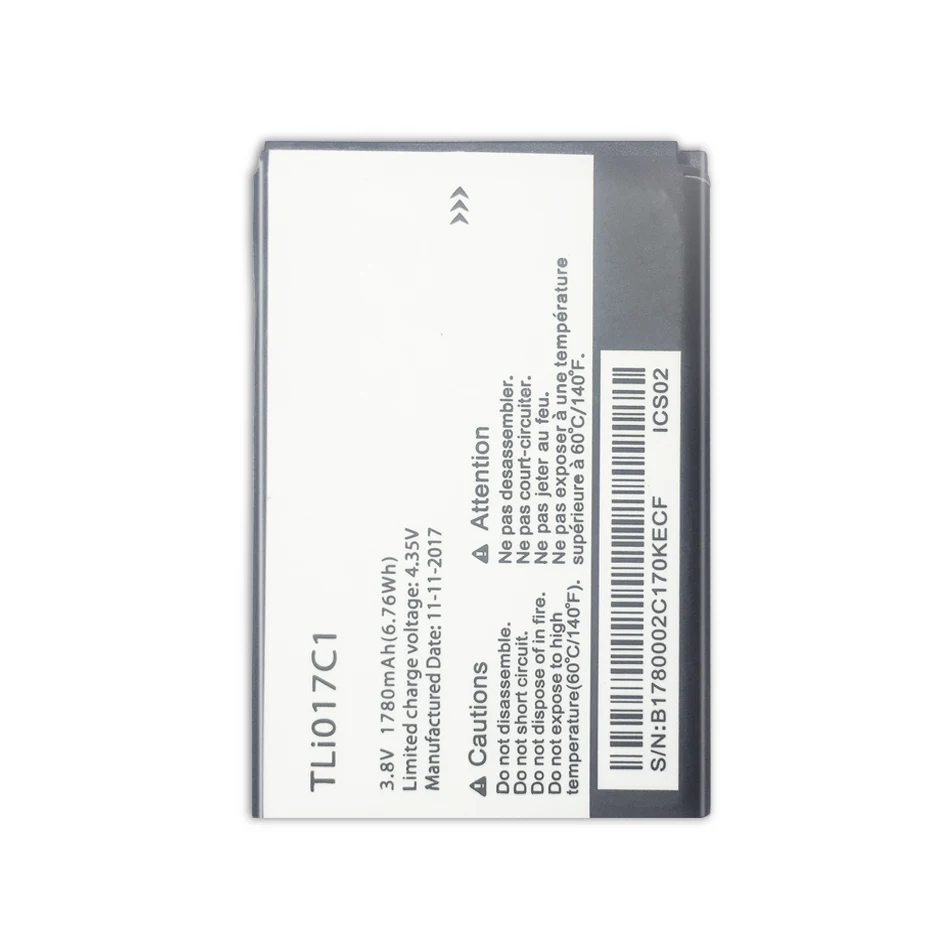 1780 мА/ч, Батарея для Alcatel OneTouch PIXI 3 4," 5019D 5017D 5017A 5017X5017 5027B TLi017C1/TLi017C2 VODAFONE Smart Скорость 6