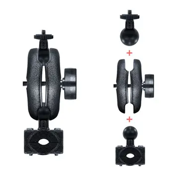 

1Set Motorcycle Handlebar Bike Rail Mount Base Claw Clamp with 1 inch Rubber Ball Double Socket Arm for Go-pro SLR Camera