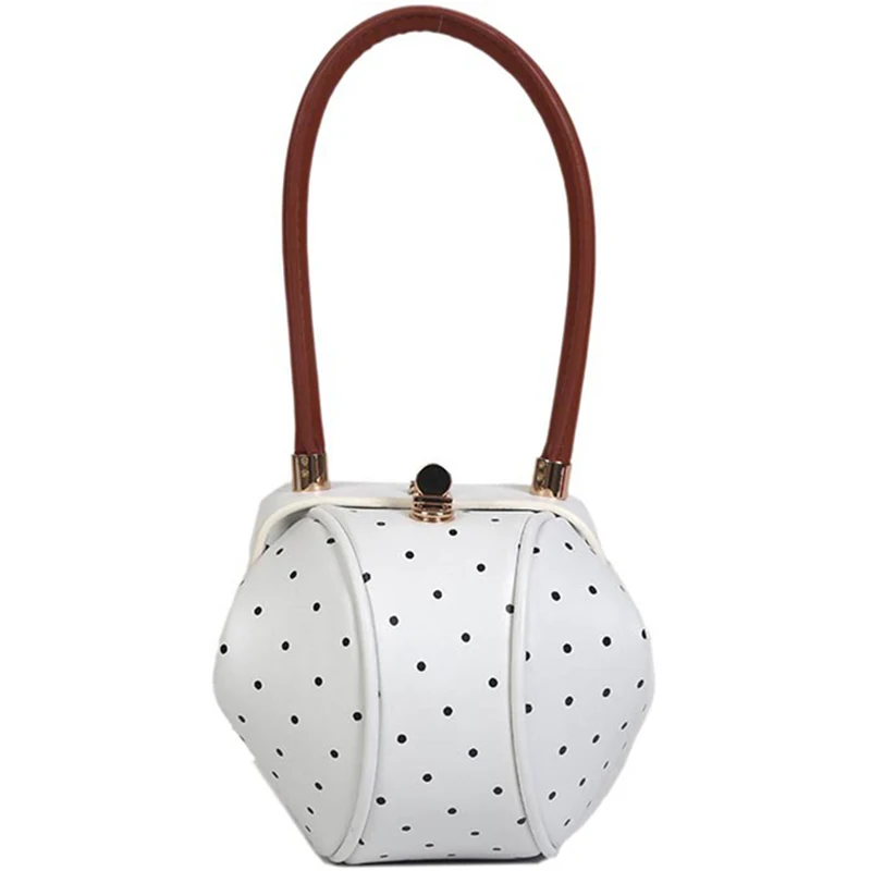 

ABZC-Korean Version Of the Simple Wild Ring Handle Wallet European Retro Shoulder Bag Ladies Dumplings Shape Handbag Mini Bag
