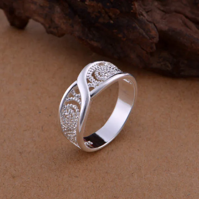 

Gorgeous Rounded Hollow Shiny Ring Wholesale Price 925 Fashion Jewelry Silver Plated Ring Engagemetn/Wedding Party Jewelry