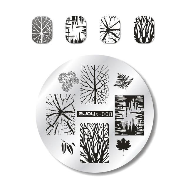 Round Nail Stamping Plates Butterfly/Constellation/Leaf/Bird Stainless Steel Image Stencils Printing Nails Decor 5.5cm Tool