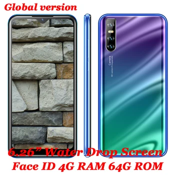 

A80 4GB RAM 64GB ROM Smartphones 6.26" Water Drop Screen 13MP Android Mobile Phones Face ID unlocked Celulares Global version 3G