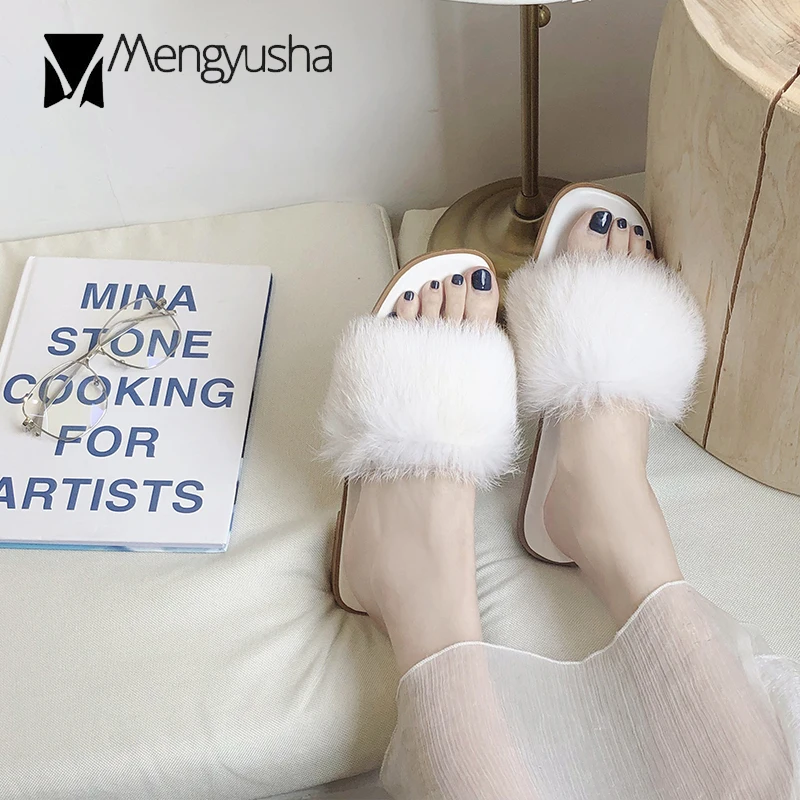 Шлепанцы на меху ярких цветов коллекция 2019 года женские летние шлепанцы низкой