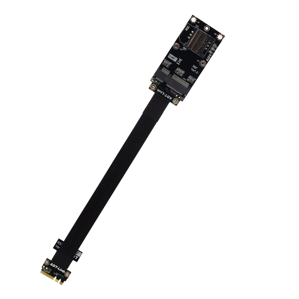 Adt Nova M.2 Wifi A.e Chave para Mpcie Mini-pcie sem Fio Cabo de Extensão da Placa de Rede Flexível Pci-e3.0 x1 Adaptador de Riser Bluetooth - Imagem 4