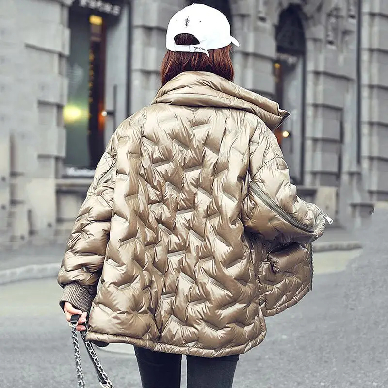 Women Winter Thick Warm Glossy Down Parkas Coats Female Stand Collar White Duck Down Jacket Waterproof Snow Outerwear N135