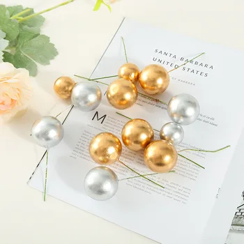 

Christmas Foam Fruit Gold Silver Fruit Model Fruit Cake Decoration Twig Cutting Berry DIY Accessories