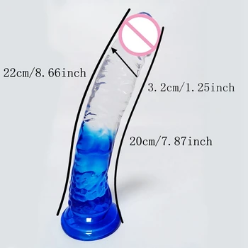 22cm Realistic Dildo Powerful suction cup Adult games Huge Penis Big dick Female Masturbation Device Erotic Sex Toys for Couple 2