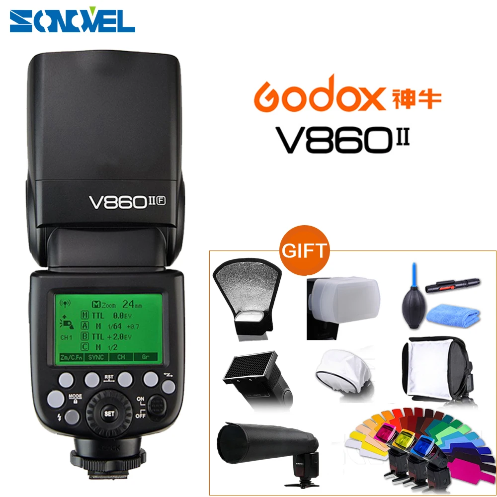 Godox Ving V860II V860II-O S C N F TTL HSS 1/8000 Li-ion Battery TTL Speedlite Flash For Olympus Panasonic Sony Canon Nikon
