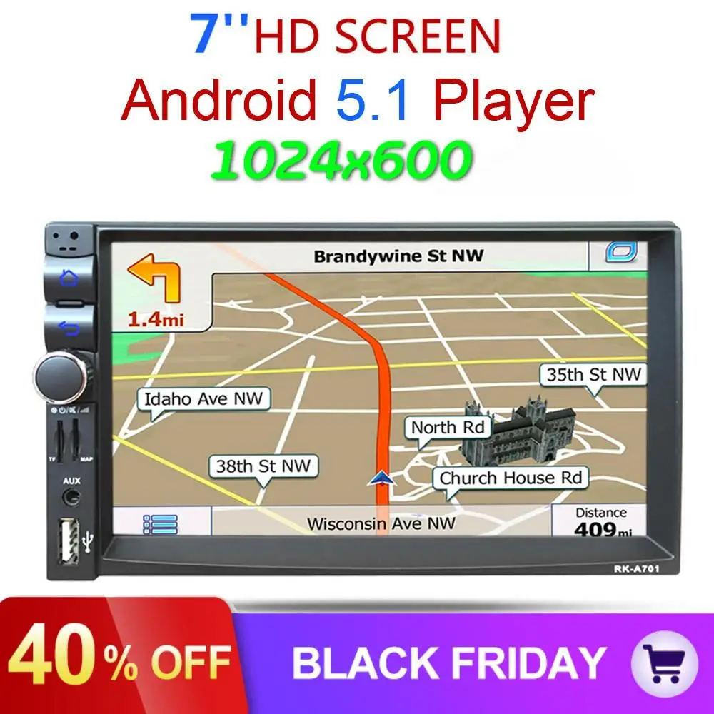 7 дюймов rom 16 Гб ram 1 Гб двойной 2 Din HD Bluetooth автомобильный Радио gps стерео MP3 плеер для Android 4,4