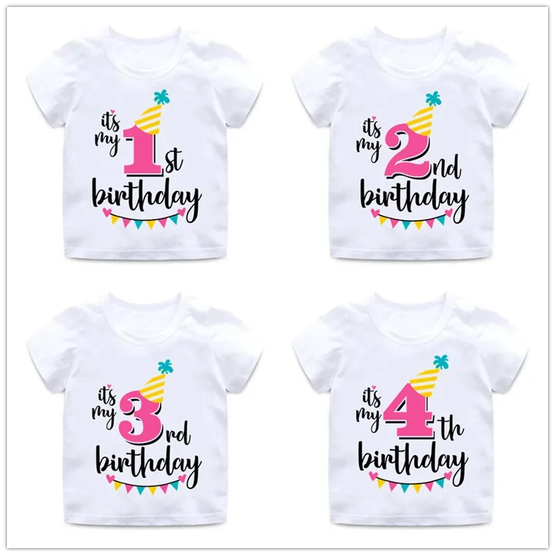 Футболка на день рождения для маленьких мальчиков и девочек летняя детская