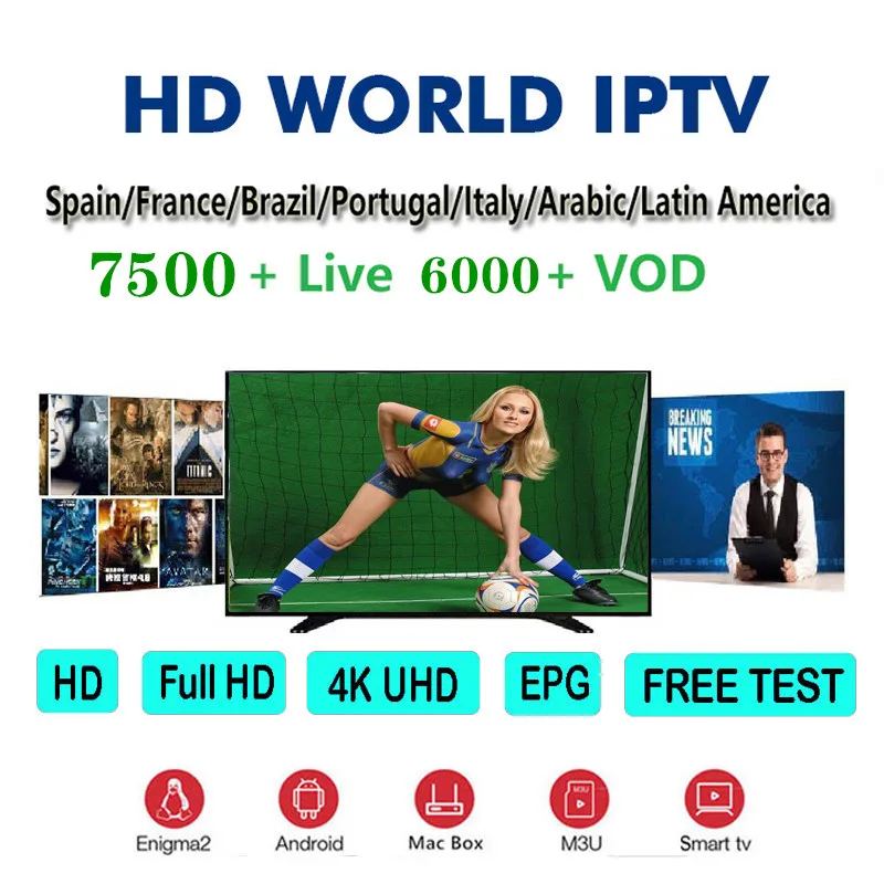 Мировое IPTV 1 год ip tv подписка Европа ip tv Португалия Испания Франция Италия США голландский Ip tv m3u для Smart tv Android Box H96 Mini