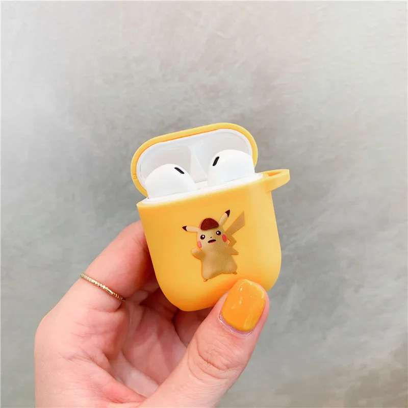 Pokemons Pikachue беспроводные bluetooth наушники чехол для Apple AirPods силиконовые наушники Чехлы для Airpods 2 защитный чехол