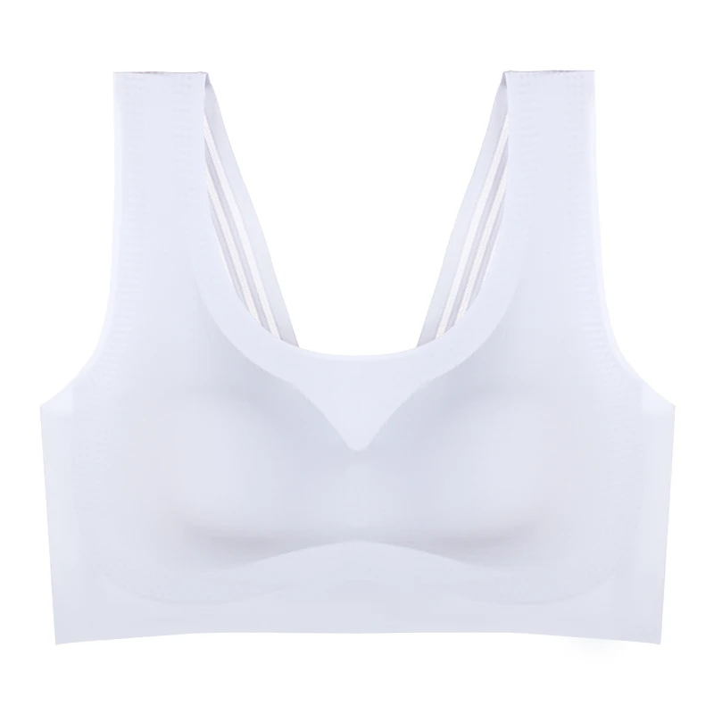 grey Xianqifen seamless bras for women sexy bralette vest padded brasssiere plus size ML BCD girl push up beauty back wireless top bh - Цвет: grey