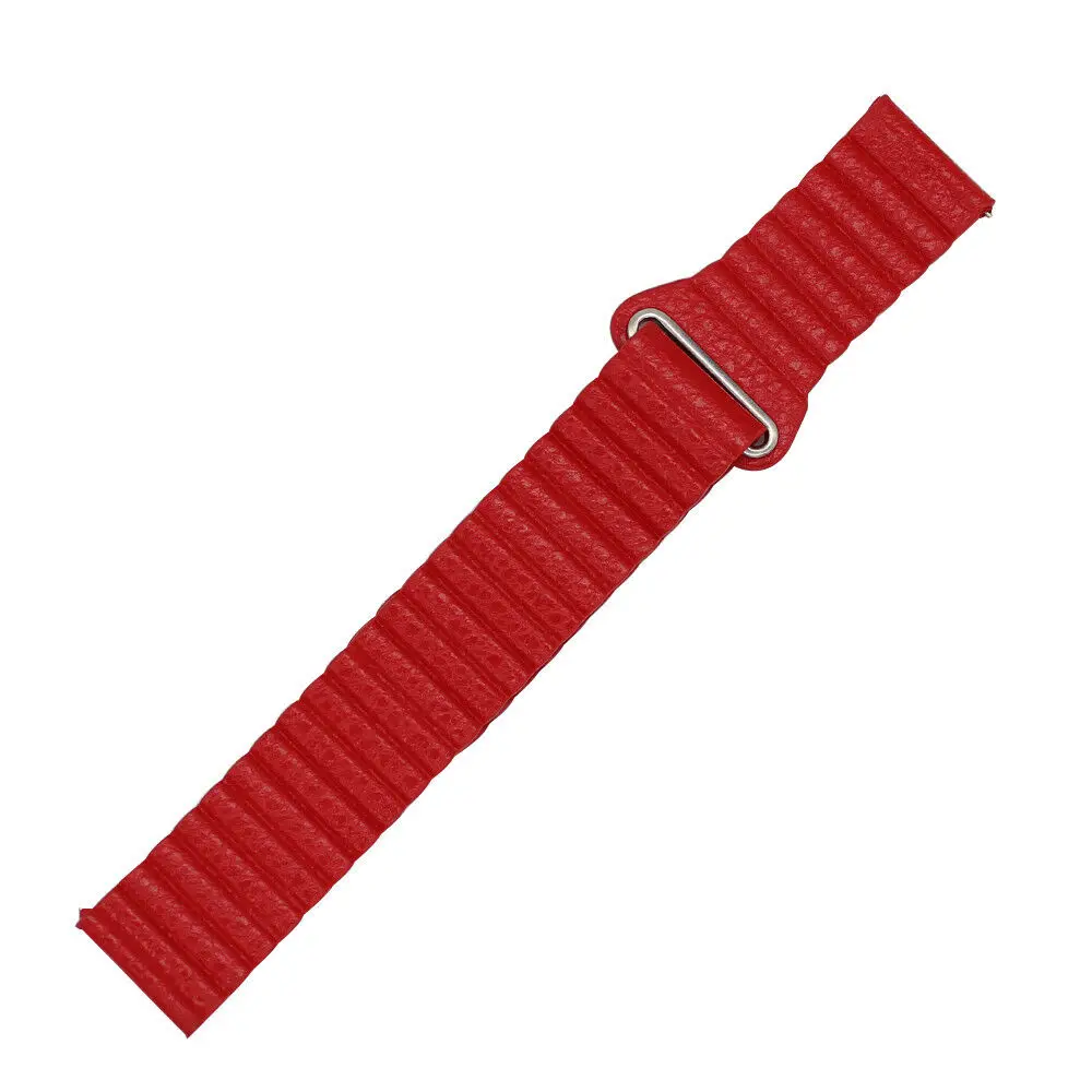 Red 22 мм петля ремешок для часов Магнитная натуральная кожа для Pebble Time steel - Цвет ремешка: Red