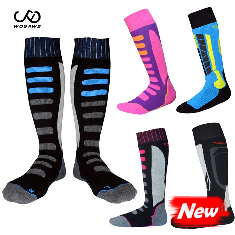

WOSAWE Winter Ski Snow Sports Socks Thermal Long Ski Snow Walking Hiking Women Man children snow Sports Towel Socks Mounchain