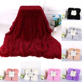

Long Plush Throw Blanket Soft Long Plush Bed Cover Blanket Fluffy Faux Fur Bedspread Blankets for Beds Couch Sofa Fluffy Blanket