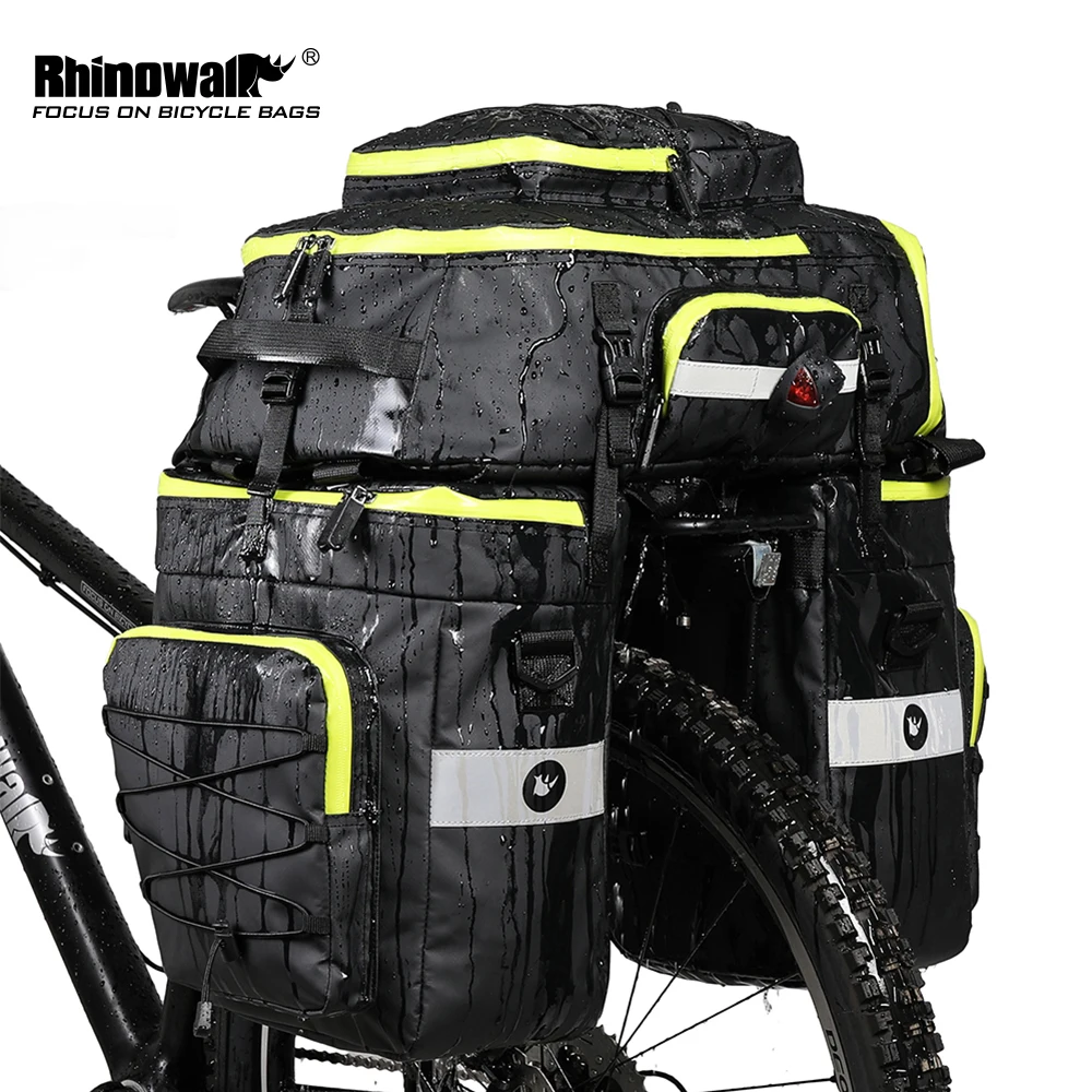 Perfect Rhinowalk Mountain Road Bicycle Bike 3 in 1 Trunk Bags Cycling Double Side Rear Rack Tail Seat Pannier Pack Luggage Carrier 0