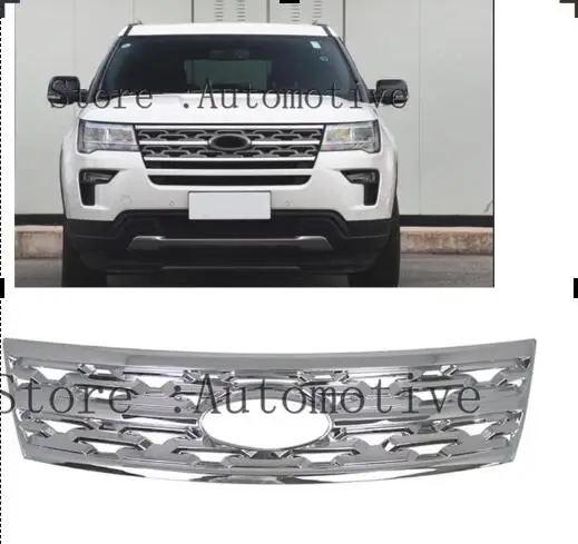 

For Ford Explorer 2018 2019 ABS Chrome Front Center Grille Grill Cover Trim
