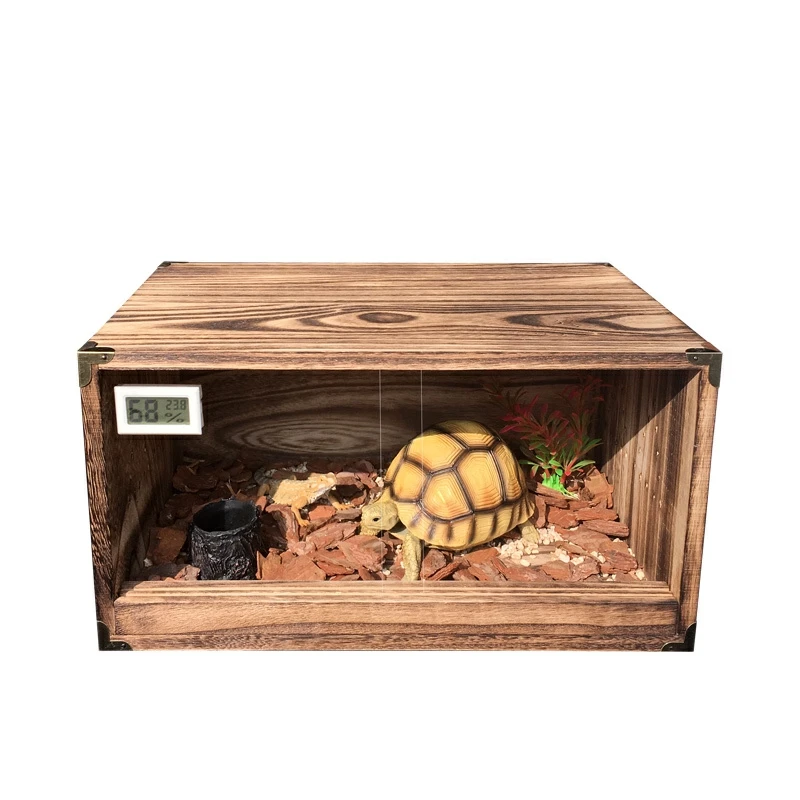 Цельный деревянный ящик для рептилий, комбинированная деревянная коробка, кукурузная змея, кормовой шкаф, черепаха, коробка, маленькая рептилия, кормушка для домашних животных, ящик для рептилий