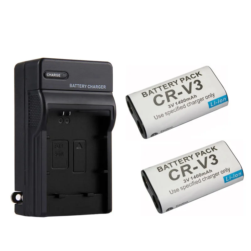 2Pcs 1400mAh CR-V3 CRV3 Rechargeable Li-ion Camera Battery + Charger For Kodak C340 C310 C530 C875 C743 DX6340 C360 C433 D4104