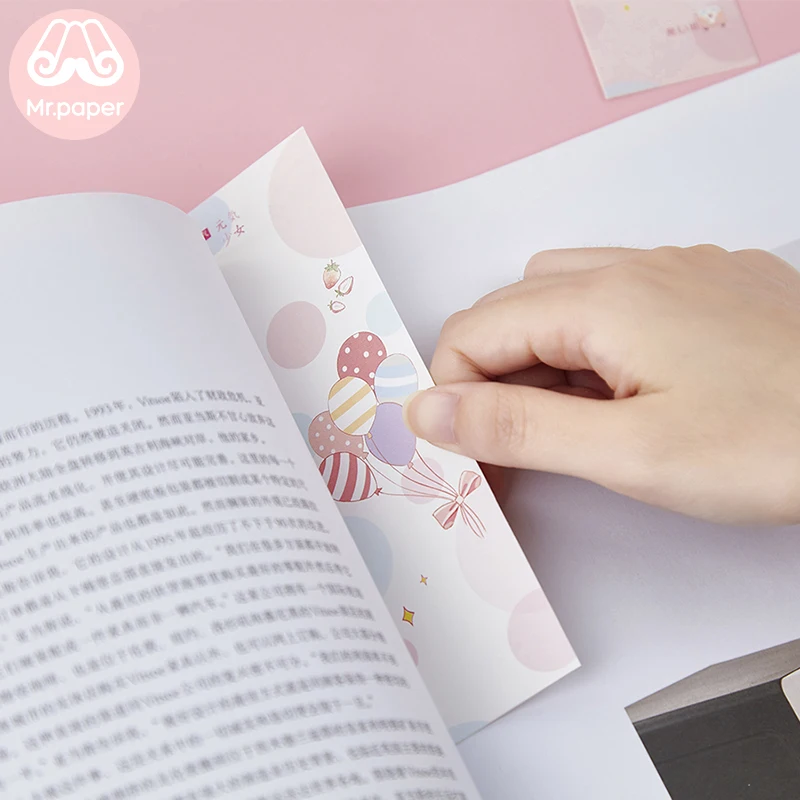 Mr paper 30 шт./кор. Kawaii розовый мультфильм pnema закладки для девочек для новизны книга для чтения производитель страницы бумаги presents подарки