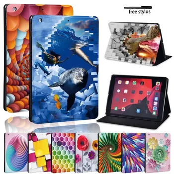 

For Apple IPad/iPad Mini/iPad Air/iPad Pro-Leather Stand Folio Scratch Resistant Tablet Protective Case + Stylus