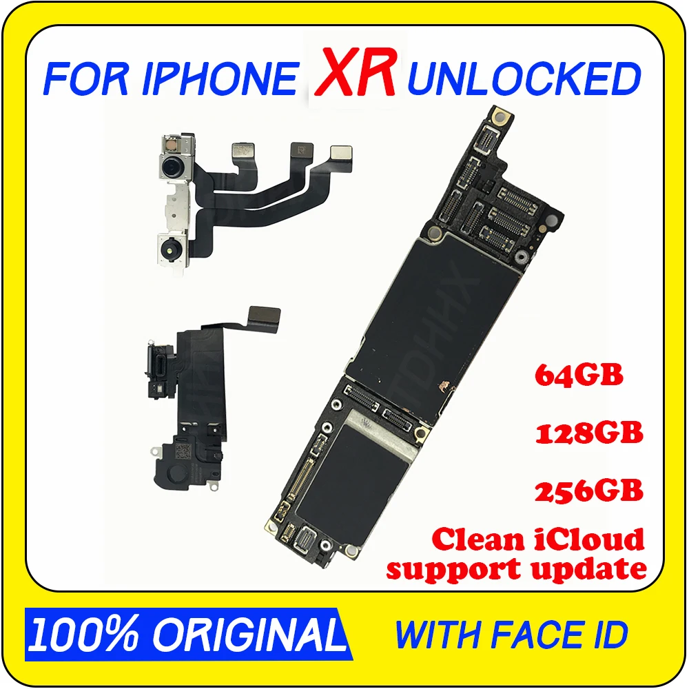 100% разблокированная материнская плата для iPhone XR без Face ID замена пластины полная